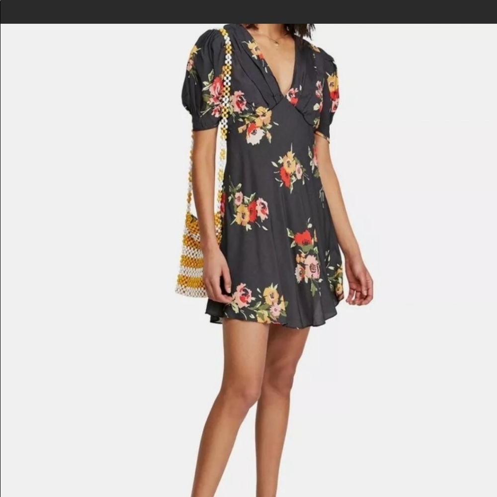 Free people floral mini dress Sz 2